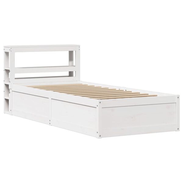 vidaXL Estrutura cama c/ cabeceira 75x190 cm pinho maci&ccedil;o