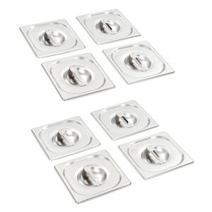Tampas para recipientes comida GN 1/6 8 pcs a&ccedil;o inoxid&aacute;vel