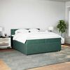 vidaXL Cama com molas/colch&atilde;o 200x200 cm veludo verde-escuro