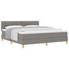 vidaXL Cama Box com almofada Cinzento-acastanhado 180 x 200 cm tecido