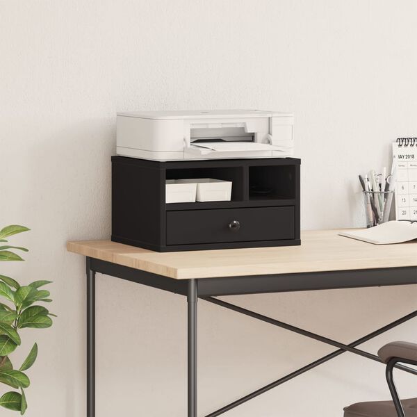 vidaXL Suporte de impressora 40x32x22,5 cm derivados madeira preto