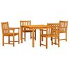 vidaXL Conjunto de Jantar para Jardim 5 unid. Castanho