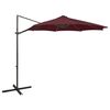 vidaXL Guarda-sol jardim cantilever c/ poste e luzes LED 300 cm bord&ocirc;
