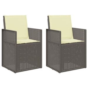 vidaXL Cadeiras de Jantar para Jardim 2 unid. Cinzentos claros e creme