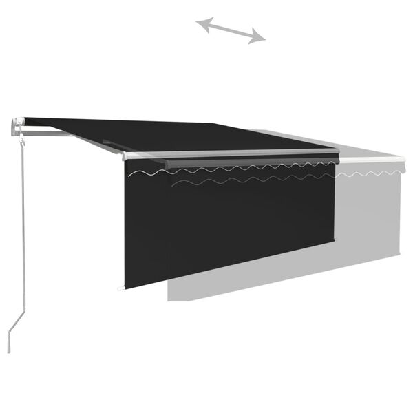vidaXL Toldo retrátil automático com estore 3x2,5 m antracite
