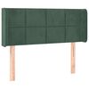 vidaXL Cabeceira cama c/ luzes LED veludo 93x16x78/88 cm verde-escuro