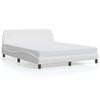 vidaXL Estrutura de cama Dover 160x200 cm couro artificial branco