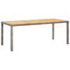 vidaXL Mesa de jardim 190x90x75 cm vime PE e ac&aacute;cia maci&ccedil;a cinzento