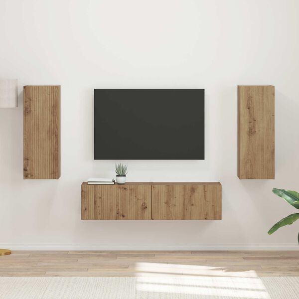 vidaXL Conjunto de m&oacute;vel de TV 2 pcs Carvalho Artesanal