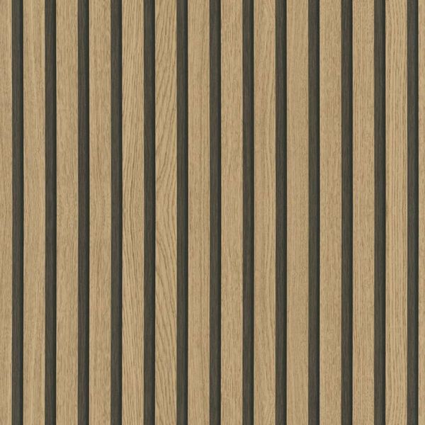 Noordwand Papel de parede Botanica Wooden Slats castanho e carvalho
