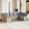 vidaXL Conjunto de Sofá de Jardim 9 pcs Bege Rattan Sintético
