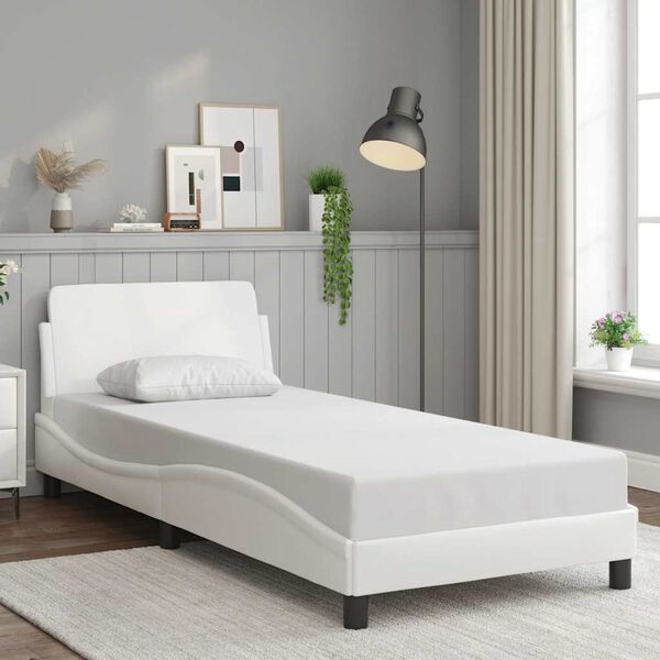 vidaXL Estrutura de cama Dover couro artificial 80x200cm branco