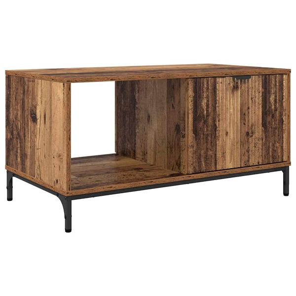 vidaXL Mesa de centro com gaveta Madeira antiga 90 x 49 x 46 cm