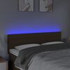 vidaXL Cabeceira de cama c/ luzes LED tecido 144x5x78/88 cm castanho