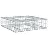 vidaXL Cama elevada de gabi&atilde;o Prateado 80 x 80 x 20 cm A&ccedil;o Galvanizado