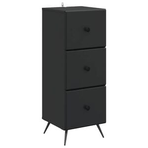 vidaXL Gabinete de Gavetas Preto 33 x 34,5 x 90 cm