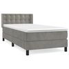 vidaXL Cama com molas/colch&atilde;o 90x200 cm veludo cinza-claro