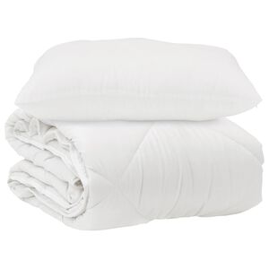 vidaXL Edred&atilde;o com travesseiro 2 pcs Branco Microfibra