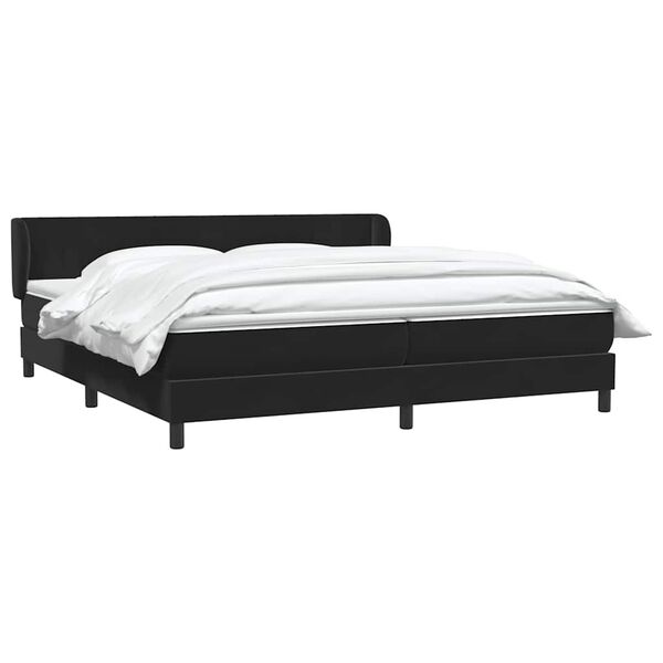 vidaXL Cama com molas colch&otilde;es 200x210 cm veludo preto
