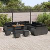vidaXL Conjunto de Sof&aacute; de Jardim com almofada 14 pcs Preto