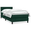 vidaXL Cama com molas/colch&atilde;o verde-escuro 80x220 cm veludo