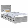 vidaXL Estrutura da Cama com gaveta Cinza Sonoma 100 x 200 cm
