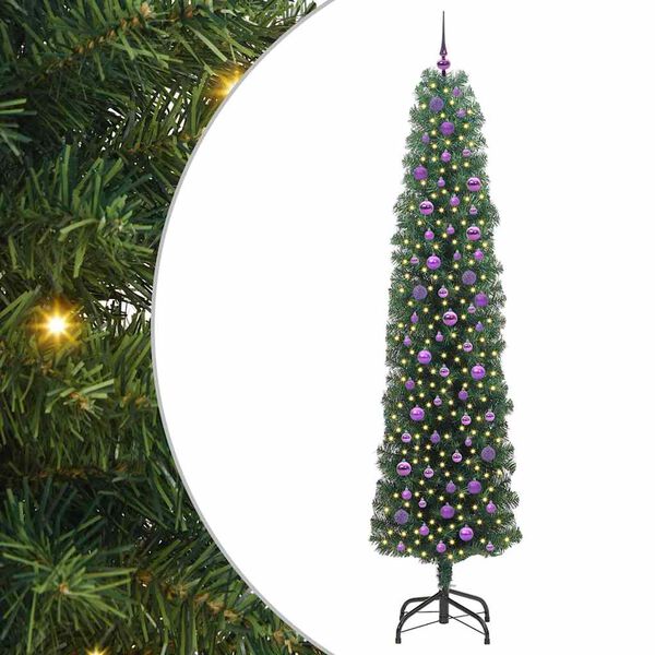vidaXL &Aacute;rvore de Natal Artificial Verde 240 cm PVC e A&ccedil;o e Pl&aacute;stico