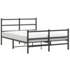 vidaXL Estrutura de cama com cabeceira e p&eacute;s 140x190 cm metal preto