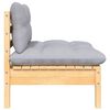 vidaXL 7 pcs conjunto lounge de jardim + almofad&otilde;es cinza pinho maci&ccedil;o