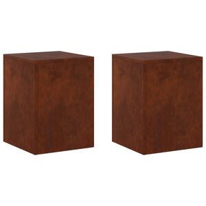 vidaXL Suporte para Plantas 2 pcs Ferro Enferrujado 30 x 30 x 40 cm