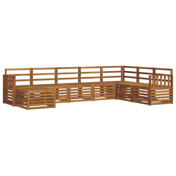 vidaXL Conjuntos de sof&aacute;s 8 pcs Natural Madeira S&oacute;lida de Ac&aacute;cia