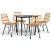 vidaXL 5 pcs conjunto de jantar p/ jardim vime PE