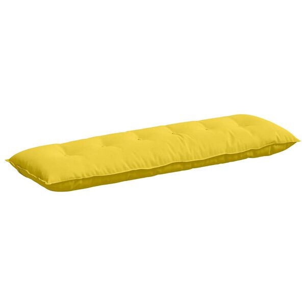 vidaXL Travesseiro para Costas Amarelo Claro 160 x 19 x 50 cm tecido