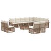 vidaXL Conjunto de Sof&aacute; de Jardim 13 pcs Bege vime PE