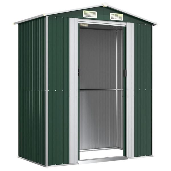 vidaXL Abrigo de jardim 192x108x223 cm a&ccedil;o galvanizado verde