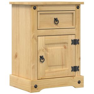 vidaXL Mesa de cabeceira Corona 45x35x64 cm madeira de pinho maci&ccedil;a