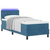 vidaXL Cama Box Spring LED com colch&atilde;o Azul Escuro 80 x 200 cm Veludo