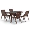 vidaXL 5 pcs conjunto de jantar para jardim castanho e preto