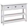 vidaXL Aparador 108x30x76 cm madeira paulownia maci&ccedil;a branco