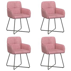 vidaXL Cadeiras de Jantar 4 unid. Veludo Rosa 59 x 56,5 x 86 cm