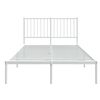 vidaXL Estrutura de cama com cabeceira 120x200 cm metal branco