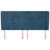vidaXL Cabeceira cama c/ abas veludo 203x23x118/128 cm azul-escuro