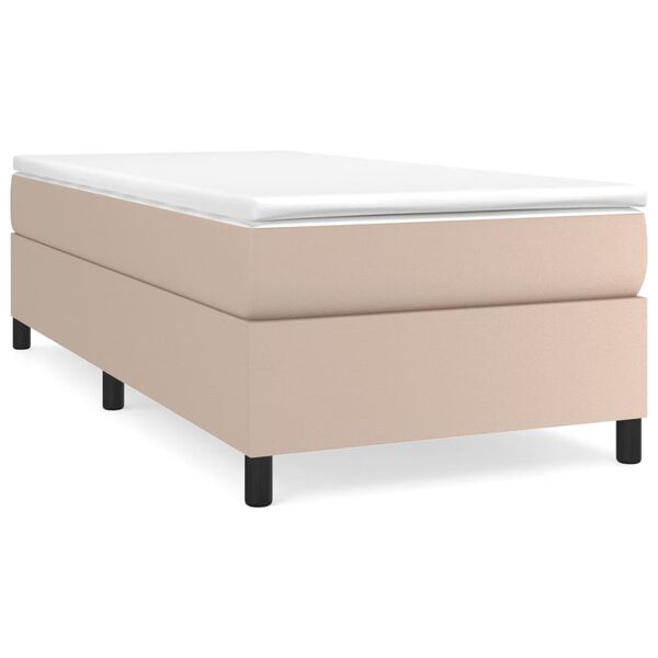 vidaXL Estrutura de cama com molas 80x200 cm couro artificial cor cappuccino