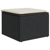 vidaXL Banco de jardim com almofad&atilde;o 55x55x37 cm vime PE preto