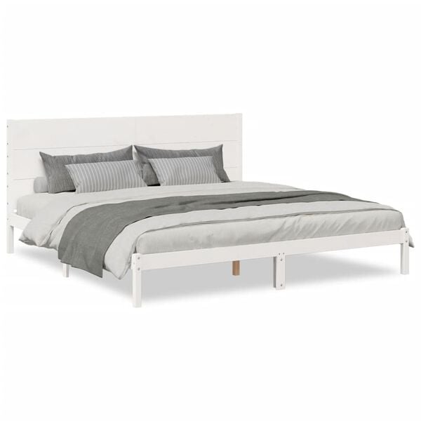 vidaXL Cama extra longa sem colchão 200x210 cm madeira maciça