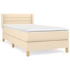 vidaXL Cama com molas/colch&atilde;o 90x200 cm tecido cor cr&egrave;me