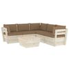 vidaXL 6 pcs conjunto lounge de paletes + almofad&otilde;es madeira de abeto