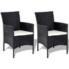 vidaXL 4 pcs conjunto lounge de jardim c/ almofadões vime PE preto