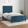 vidaXL Estrutura de cama com colch&atilde;o azul escuro 120x190 cm Veludo