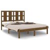 vidaXL Estrutura de cama 140x190 cm pinho maci&ccedil;o castanho-mel